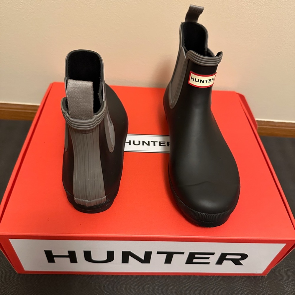 Hunter Black Ankle Rain Boots